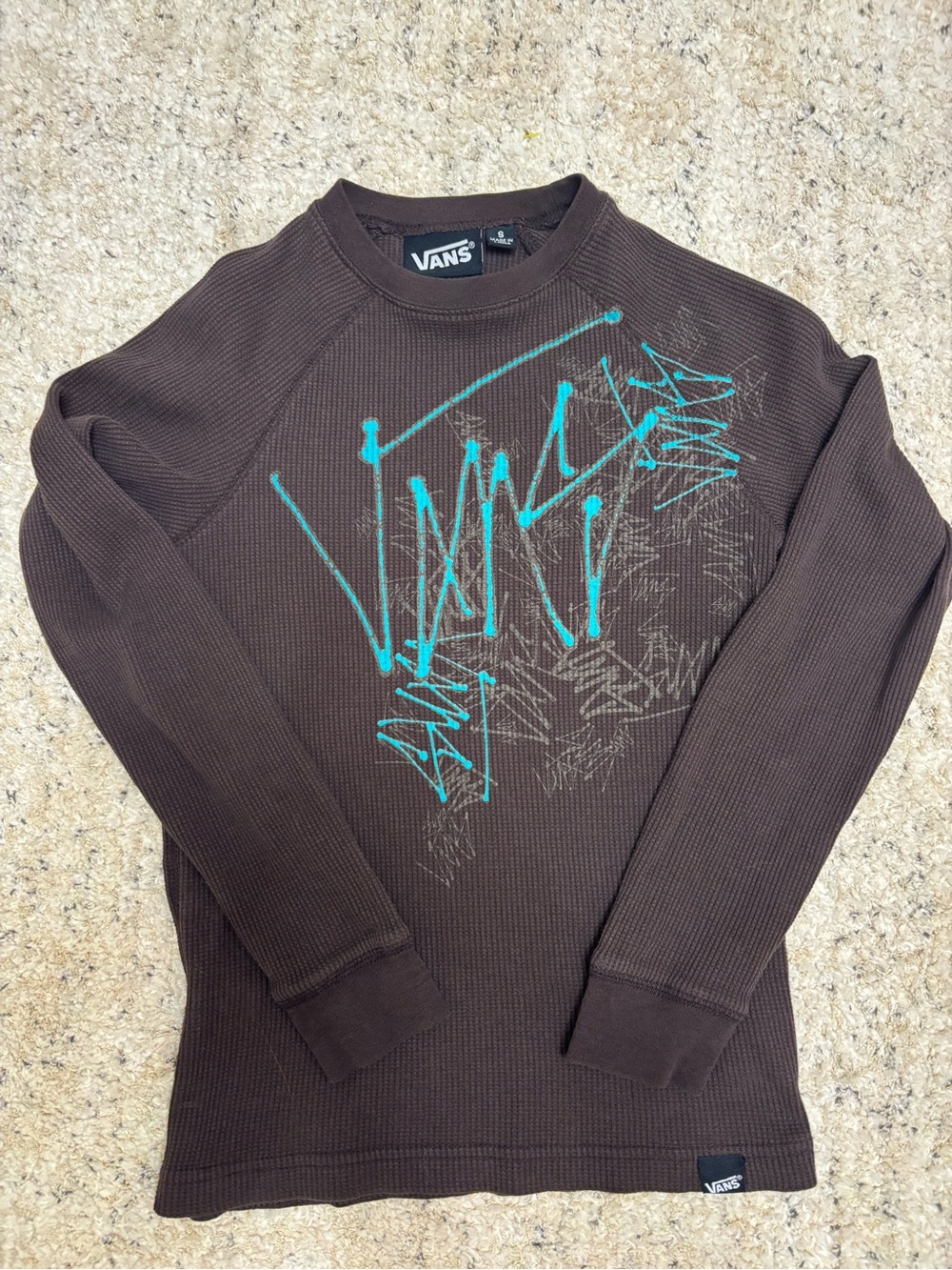 Vans Brown Thermal with Teal Graphic